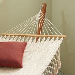 Garden Hammock with Curved Wooden Support