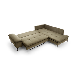 Corner Sofa Bed with Chaise Left – Olive