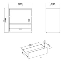 Next Chest with 3 Drawers - Jackson Hickory White