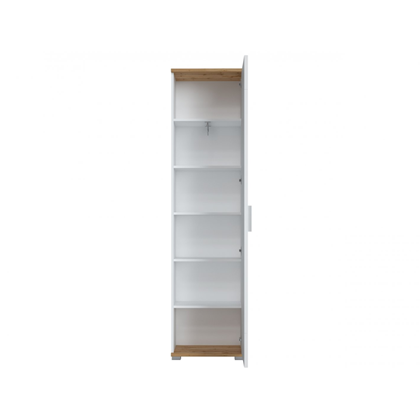 Wardrobe 1 Door – Alpine White & Wotan Oak