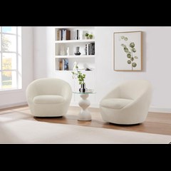 Lounge Swivel Chair – Cream