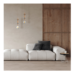 Pendant Lamp Wood 1xE27