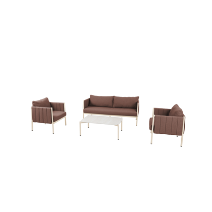 Set 4 Aluminum Sofa – Red