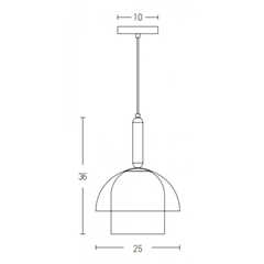 Glass Pendant Light E 27 Max 40w Smokey Grey