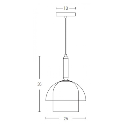 Glass Pendant Light E 27 Max 40w Glass Smoky Grey