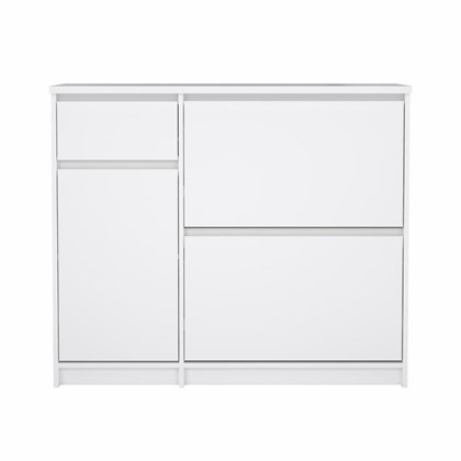 Naia Shoe Cabinet 2 Flap Doors White Gloss