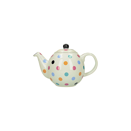London Pottery 2 Cup Globe Teapot Colored Dots