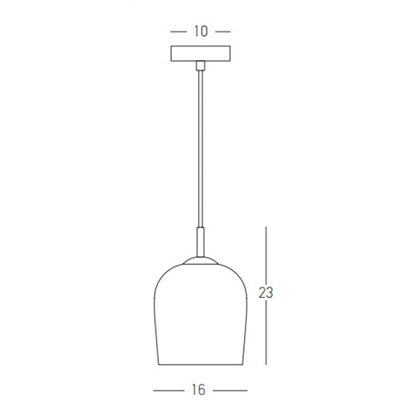 Pendant Light 1XE14 Clear Glass