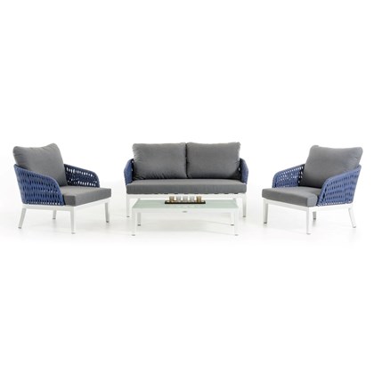 Aluminum Rope Blue Sofa - Set of 4