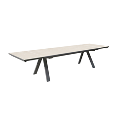 Extendable Dining Table 240-350x100 cm - Dark Grey and  Beige