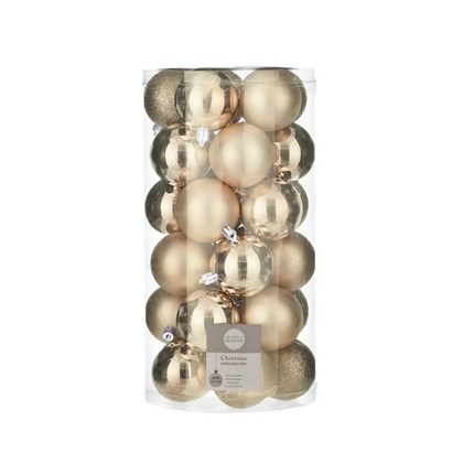 House of Seasons Bauble Unbreakable Light Brown 30 Pieces