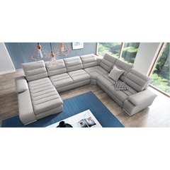 Corner Sofa Bed with Chaise Left 365cm – Light Grey