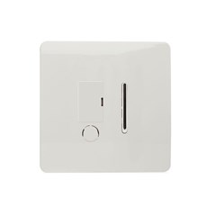 Trendi Modern Glossy Screwless Fused Spur Switch White