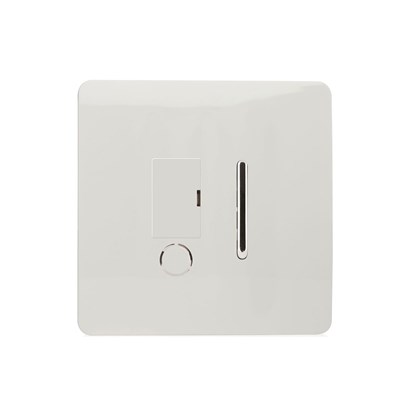 Trendi Modern Glossy Screwless Fused Spur Switch White