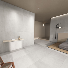 Urban Concrete Light Beige Glazed Vitrified Tiles Textured Matt