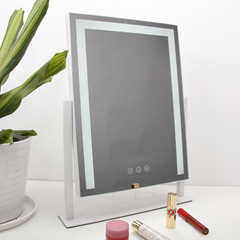 LED Makeup Mirror with Rotatable Base in White