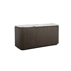Sideboard - Ceramic Marble Effect Top with Dark Brown Oak MDF