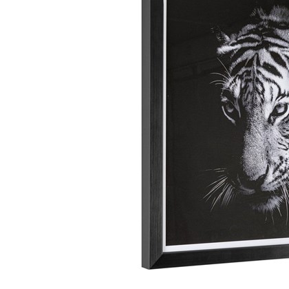 B&W Tiger Painting 43x43cm