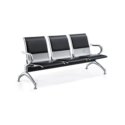Waiting Area 3-Seaters Chair  – Black