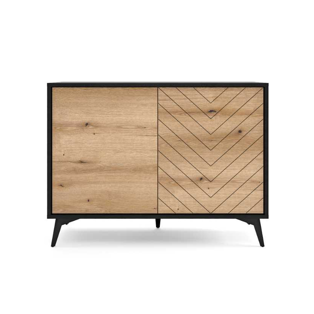 Sideboard 2 Doors - Oak & Black