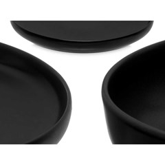 Set of 18 pcs Stoneware Dinnerware Black