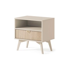 Nightstand 1Shelf 1 Drawer - Chevron Scandi & Beige