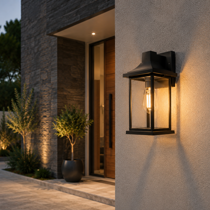 Plastic Wall Light Black 220-240V IP44