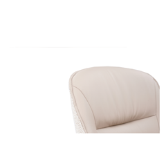 Swivel Dining Chair – Taupe Leather & Fabric