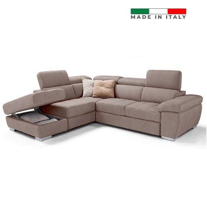 L-Shape Sofa Bed with Adjustable Headrests