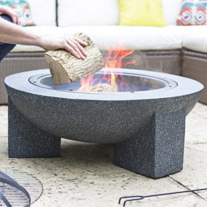 Round Wood Burning Fire Pit and Grill