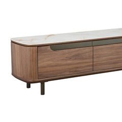TV Unit - Ceramic Marble Top and Walnut