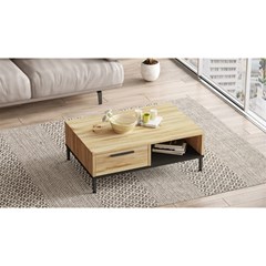 Rectangular Coffee Table - Wotan Oak & Black