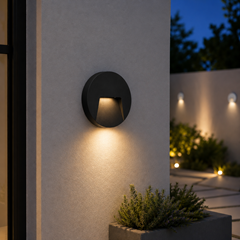 Black Plastic Wall Light - One way 3000K - 3W