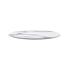 Carrara Marble Effect Table Top & Tiffany Base Brass