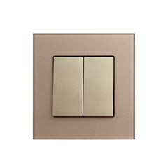 2 Gang Int Switch Gold Temp Glass