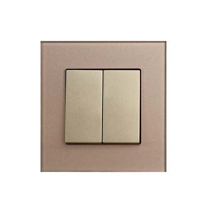 2 Gang Int Switch Gold Temp Glass
