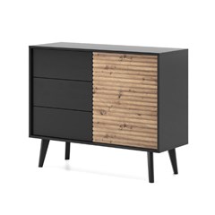 Sideboard 1 Door 3 Drawers – Black & Oak