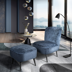 Cori Custom Armchair & Pouf