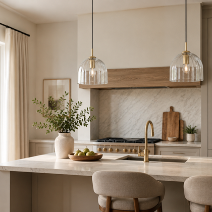Pendant Glass – Clear Glass/Gold