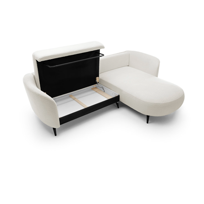 Corner Sofa Bed with Chaise Right 260cm – White