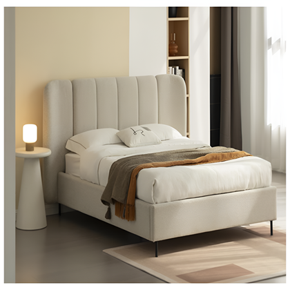 Upholstered Bed 160x200 – Light Grey