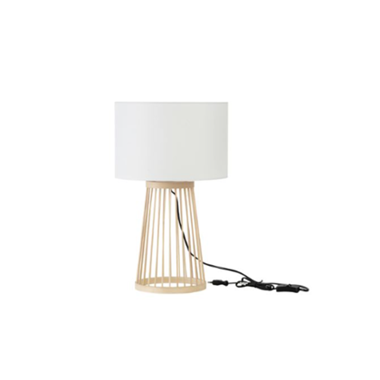 Table Lamp Natural Bamboo Base and Cotton Shade