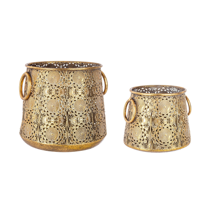 Ceuta Gold Circle Floor Lantern 29.5x26h