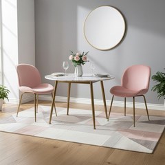 Velvet Cover All Seat Golden Metal Legs