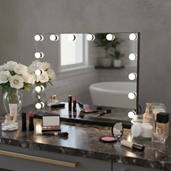 LED Makeup Mirror 60x50cm - Black