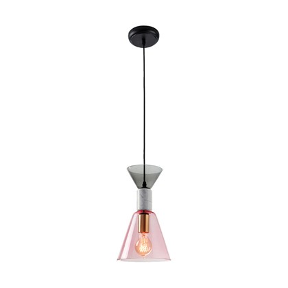Pendant 1L Glass Marble Pink-Grey