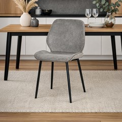 Dining Chair Microfiber Light Grey