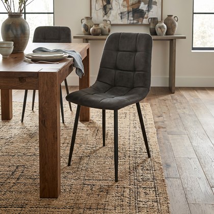 Dining Chair Microfiber - Dark Grey