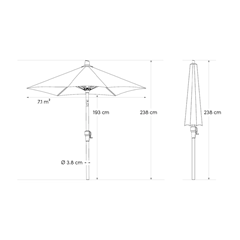 Parasol D300cm - Anthracite & Manhattan