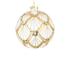 Lux Gold White Champagne Ball 8cm